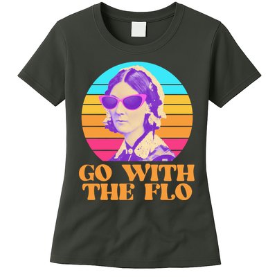 Retro Go With The Flow Nurse Practitioner Florence Nightingale Womens T-Shirt