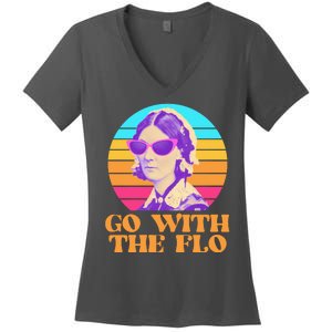 Retro Go With The Flow Nurse Practitioner Florence Nightingale Women's V-Neck T-Shirt