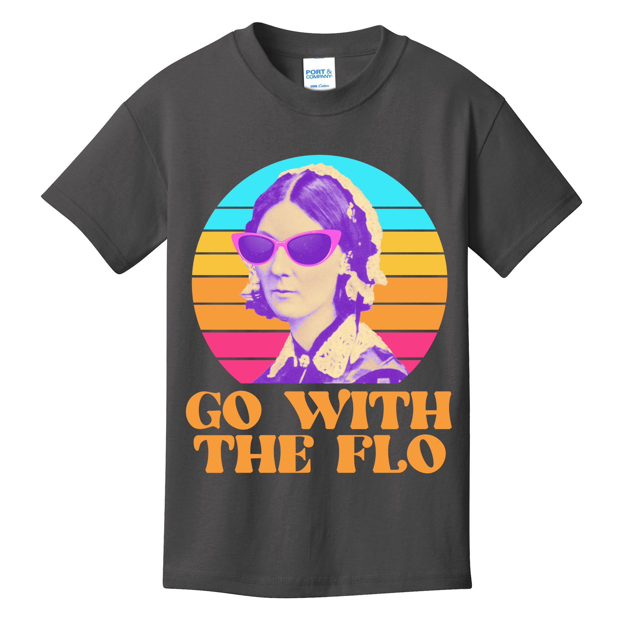 Retro Go With The Flow Nurse Practitioner Florence Nightingale Kids T-Shirt
