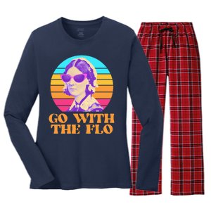 Retro Go With The Flow Nurse Practitioner Florence Nightingale Women's Long Sleeve Flannel Pajama Set 