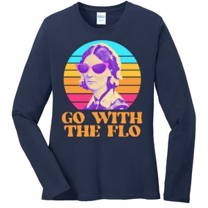 Retro Go With The Flow Nurse Practitioner Florence Nightingale Ladies Long Sleeve Shirt