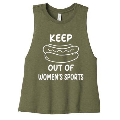 Riley Gaines Wearing Keep Hotdogs Out Of Sports 1 Women's Racerback Cropped Tank