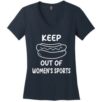 Riley Gaines Wearing Keep Hotdogs Out Of Sports 1 Women's V-Neck T-Shirt