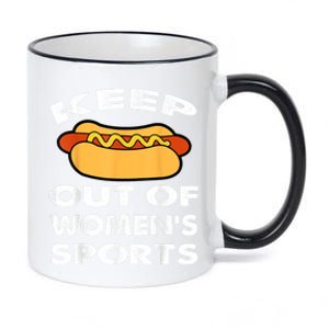 Riley Gaines Wearing Keep Hotdogs Out Of Sports 2 11oz Black Color Changing Mug