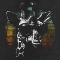 Retro Giraffe Wearing Sun Glasses 7 Panel Mesh Trucker Snapback Hat