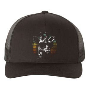 Retro Giraffe Wearing Sun Glasses Yupoong Adult 5-Panel Trucker Hat