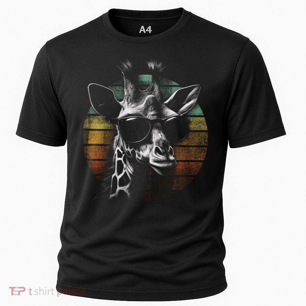 Retro Giraffe Wearing Sun Glasses Performance Shirt
