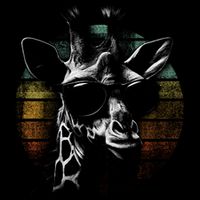 Retro Giraffe Wearing Sun Glasses Button