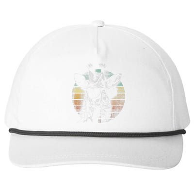 Retro Giraffe Wearing Sun Glasses Snapback Five-Panel Rope Hat