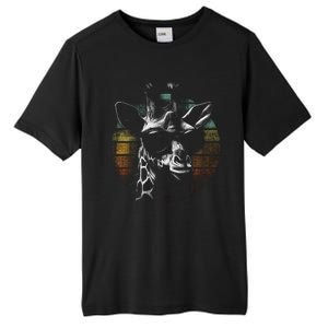 Retro Giraffe Wearing Sun Glasses Tall Fusion ChromaSoft Performance T-Shirt