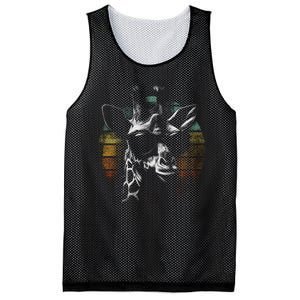 Retro Giraffe Wearing Sun Glasses Mesh Reversible Basketball Jersey Tank