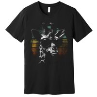 Retro Giraffe Wearing Sun Glasses Premium T-Shirt