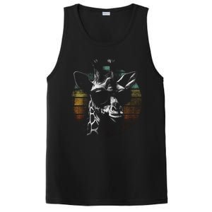 Retro Giraffe Wearing Sun Glasses PosiCharge Competitor Tank