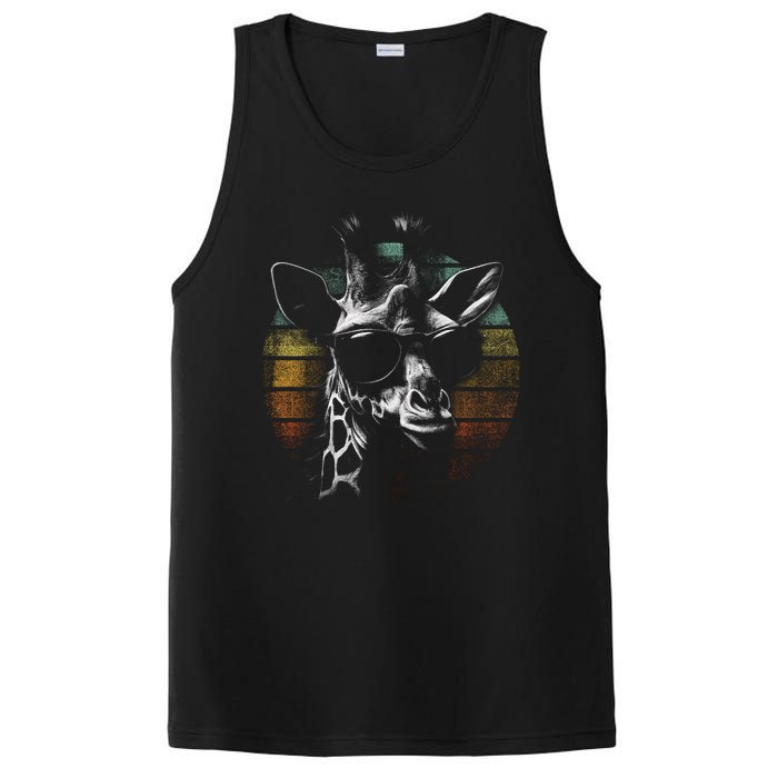 Retro Giraffe Wearing Sun Glasses PosiCharge Competitor Tank