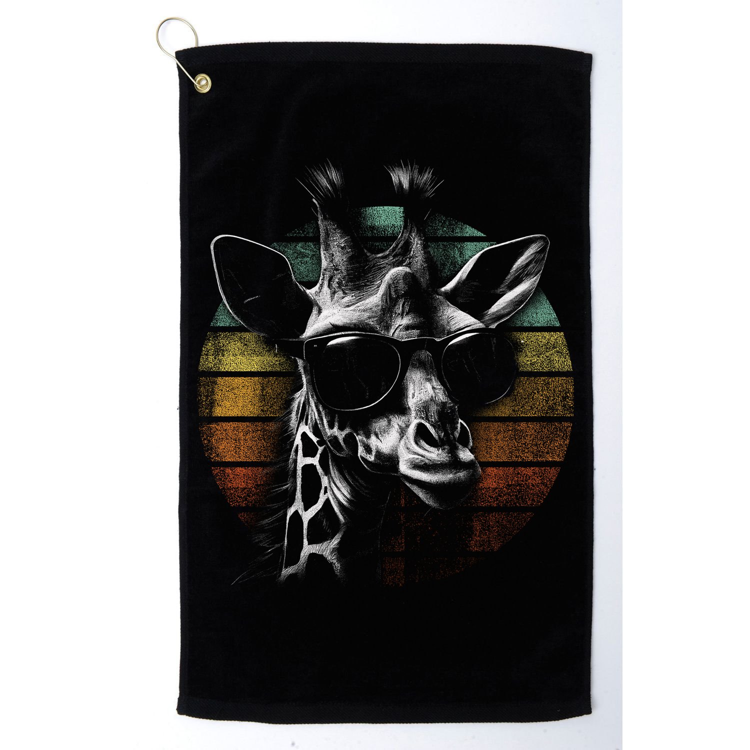 Retro Giraffe Wearing Sun Glasses Golf Towel