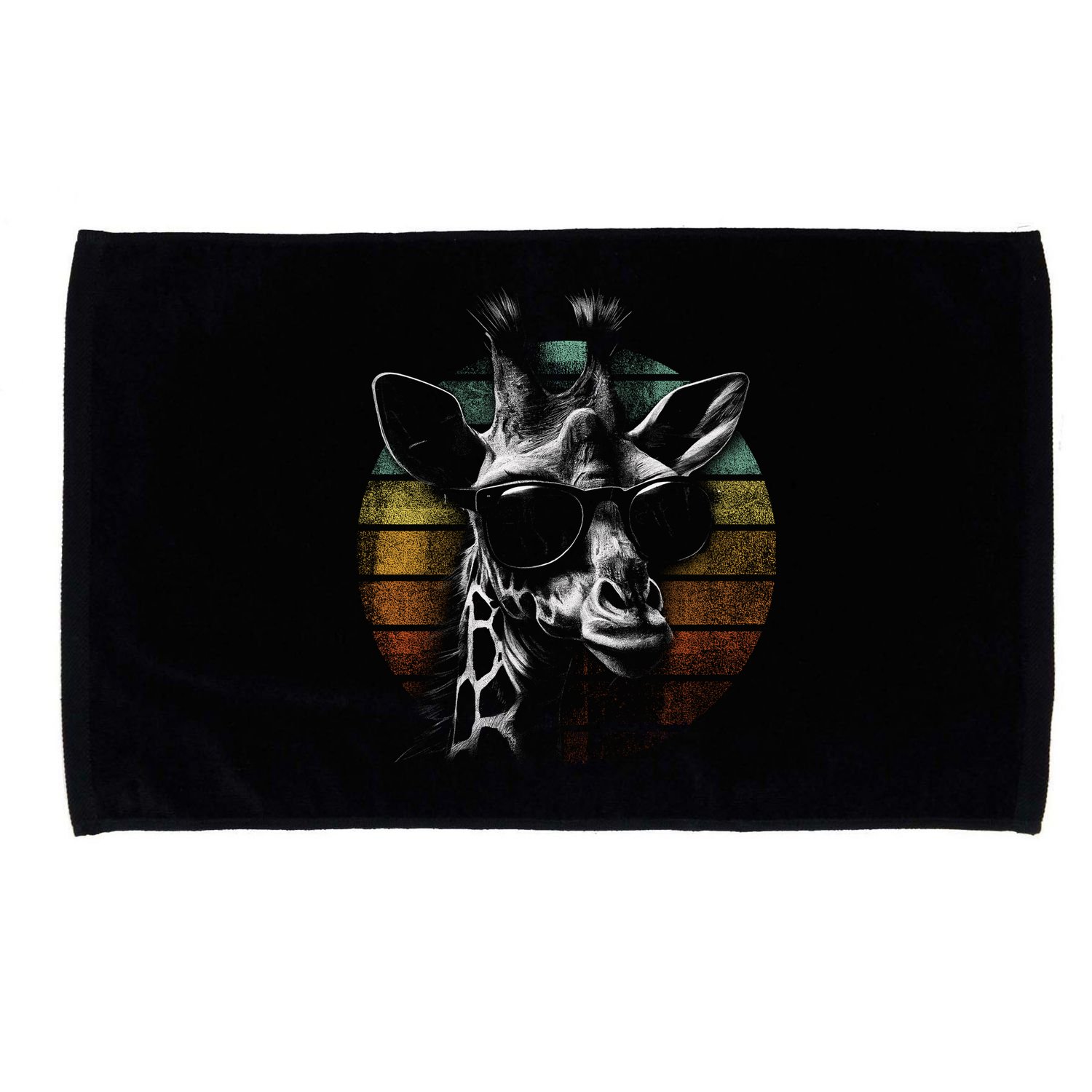 Retro Giraffe Wearing Sun Glasses Microfiber Hand Towel