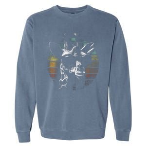 Retro Giraffe Wearing Sun Glasses Garment-Dyed Sweatshirt