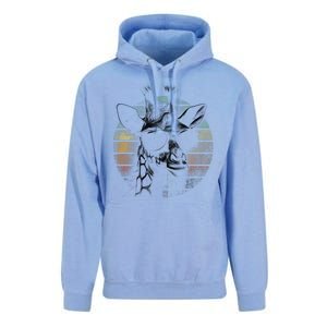 Retro Giraffe Wearing Sun Glasses Unisex Surf Hoodie