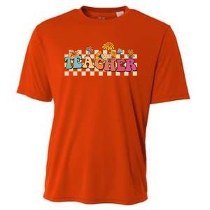 Retro Groovy Wildflower Teacher Inspirational Appreciation Cool Gift Cooling Performance Crew T-Shirt