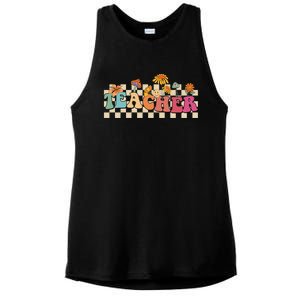 Retro Groovy Wildflower Teacher Inspirational Appreciation Cool Gift Ladies PosiCharge Tri-Blend Wicking Tank