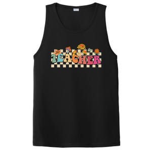 Retro Groovy Wildflower Teacher Inspirational Appreciation Cool Gift PosiCharge Competitor Tank