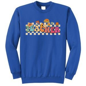 Retro Groovy Wildflower Teacher Inspirational Appreciation Cool Gift Sweatshirt