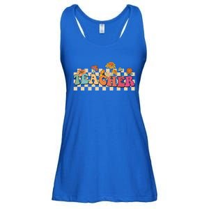 Retro Groovy Wildflower Teacher Inspirational Appreciation Cool Gift Ladies Essential Flowy Tank