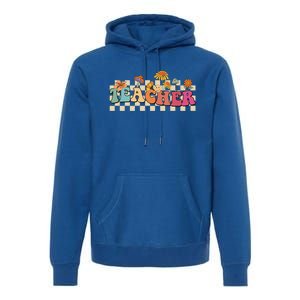 Retro Groovy Wildflower Teacher Inspirational Appreciation Cool Gift Premium Hoodie