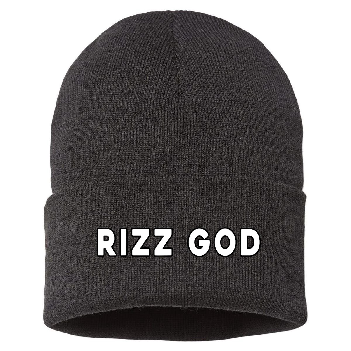 Rizz God W Rizz Game Alpha L Rizz Game Sustainable Knit Beanie