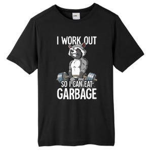 Raccoon Gym Weight Training I Work Out So I Can Eat Garbage Tall Fusion ChromaSoft Performance T-Shirt