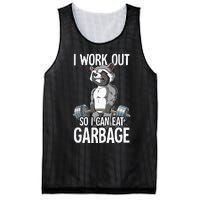 Raccoon Gym Weight Training I Work Out So I Can Eat Garbage Mesh Reversible Basketball Jersey Tank