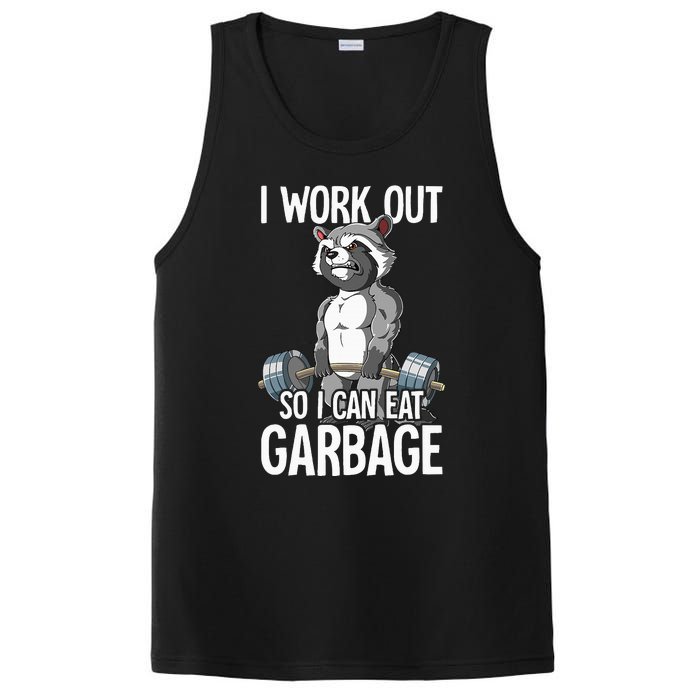 Raccoon Gym Weight Training I Work Out So I Can Eat Garbage PosiCharge Competitor Tank