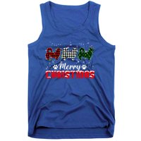 Red Green White Buffalo Plaid Corgi Dog Christmas Light Xmas Gift Tank Top