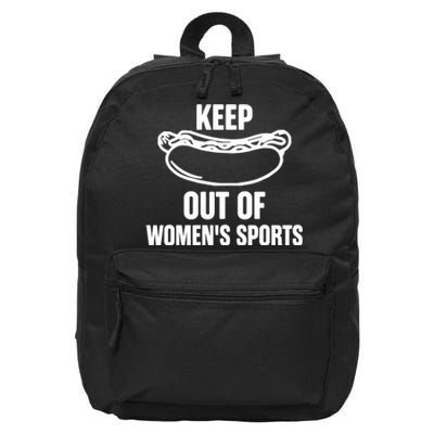 Riley Gaines Wearing Keep Hotdogs Out Of Sports 16 in Basic Backpack