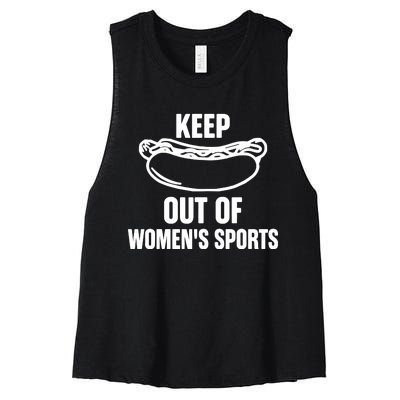 Riley Gaines Wearing Keep Hotdogs Out Of Sports Women's Racerback Cropped Tank