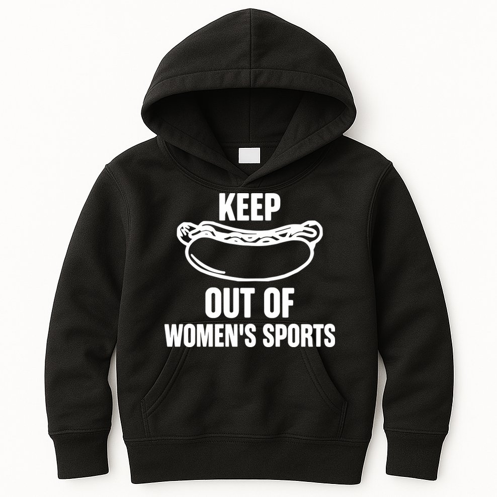 Riley Gaines Wearing Keep Hotdogs Out Of Sports Kids Hoodie