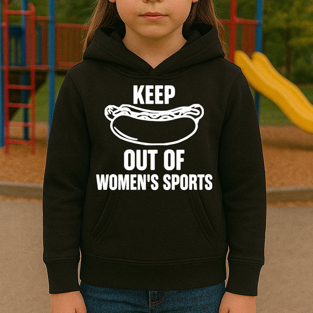 Riley Gaines Wearing Keep Hotdogs Out Of Sports Kids Hoodie