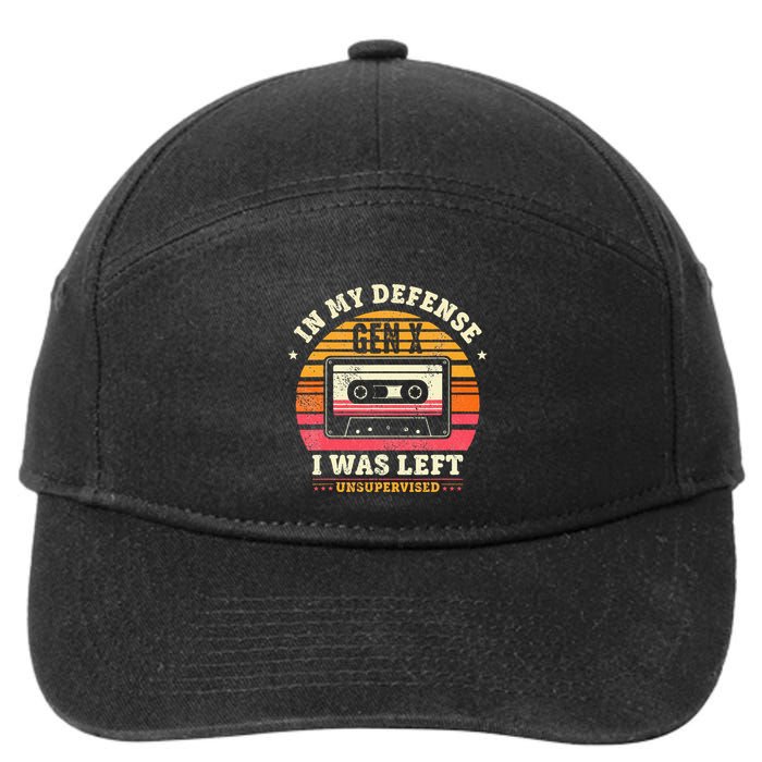 Retro Gen X In My Defense I Was Left Unsupervised 7-Panel Snapback Hat