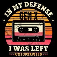 Retro Gen X In My Defense I Was Left Unsupervised 7-Panel Snapback Hat