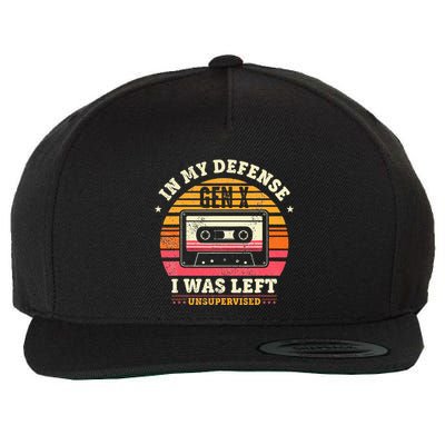 Retro Gen X In My Defense I Was Left Unsupervised Wool Snapback Cap