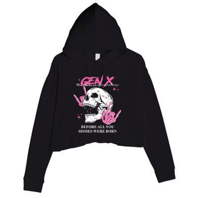 Retro Gen X The Badasss Generation Before All You Sissies Crop Fleece Hoodie