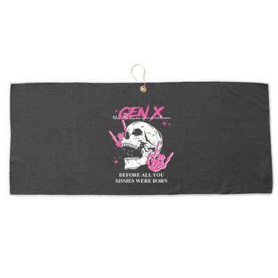 Retro Gen X The Badasss Generation Before All You Sissies Large Microfiber Waffle Golf Towel