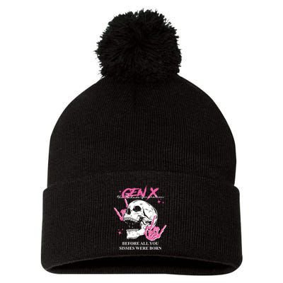 Retro Gen X The Badasss Generation Before All You Sissies Pom Pom 12in Knit Beanie