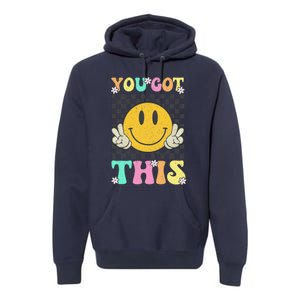 Retro Groovy You Got This Motivational Testing Day Teacher Premium Hoodie