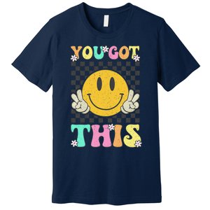 Retro Groovy You Got This Motivational Testing Day Teacher Premium T-Shirt