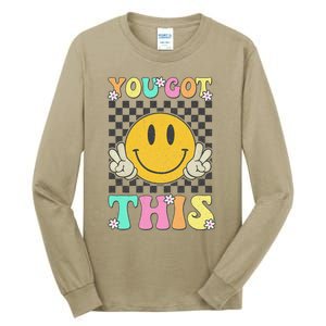 Retro Groovy You Got This Motivational Testing Day Teacher Tall Long Sleeve T-Shirt