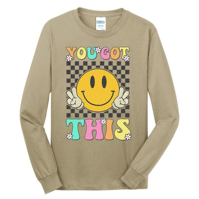 Retro Groovy You Got This Motivational Testing Day Teacher Tall Long Sleeve T-Shirt