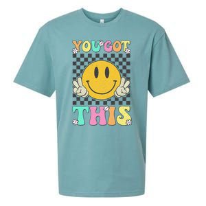 Retro Groovy You Got This Motivational Testing Day Teacher Sueded Cloud Jersey T-Shirt