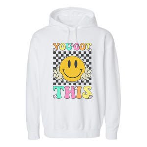 Retro Groovy You Got This Motivational Testing Day Teacher Garment-Dyed Fleece Hoodie