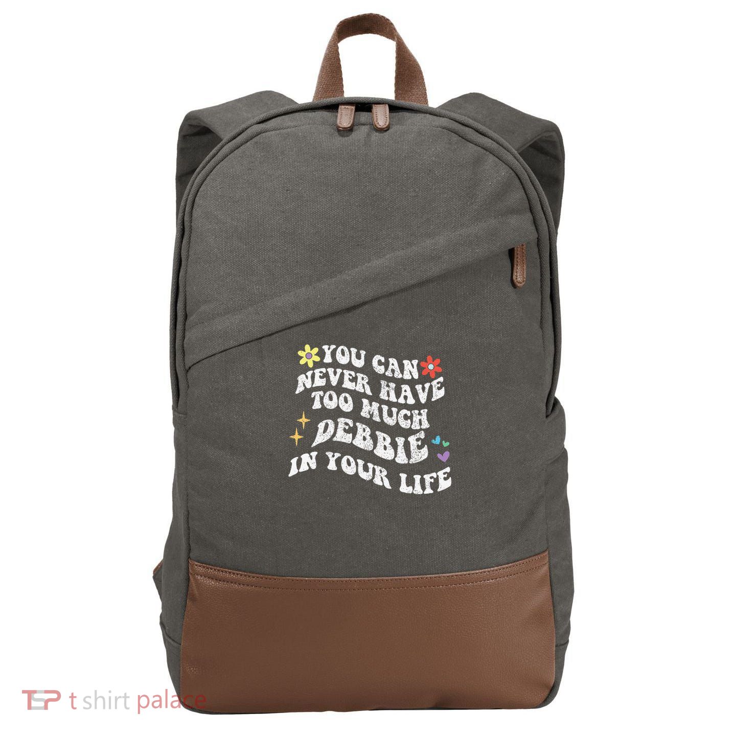 Retro Groovy You Can Never Have Too Much Debbie In Your Life Gift Cotton Canvas Backpack